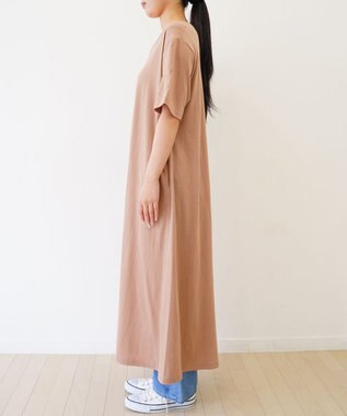 TOQUE 〈大草直子さんアドバイザー〉 【天然素材】タンギス コットン天竺 半袖ワンピース モカ