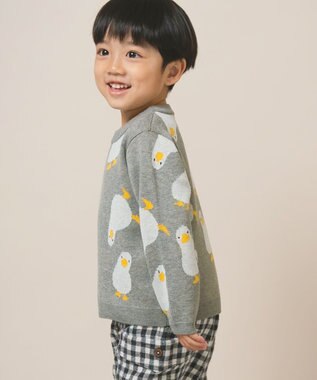 ami amie 【UNISEX】アヒルいっぱいプルオーバー85cm～130cm グレー