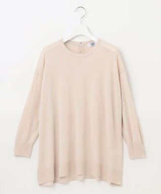 J.PRESS LADIES L 【洗える】 シルキーレーヨンストレッチ オーバーサイズ ニット アイボリー系