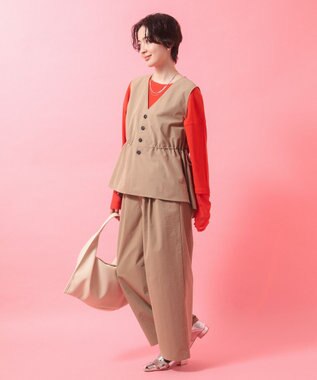 Green Parks ドロストフレアベスト Beige