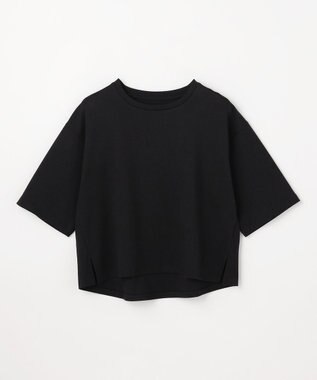 ANY 【Sサイズあり】オーガニックコットンスムース5分袖Tシャツ ブラック