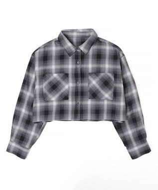 WEGO チェックショートシャツ ブラック