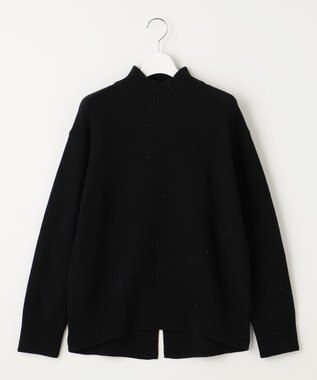 自由区 S 【洗える】スパングルミドルゲージ ニット ブラック系