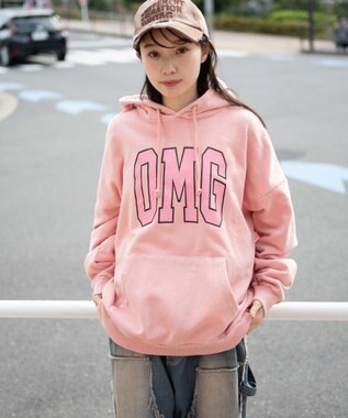 WEGO 【ユニセックス着用ITEM】ピグメントOMGプルパーカー ピンク