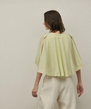 GRACE CONTINENTAL シアーケープニットカーディガン ライトグリーン