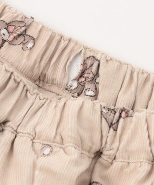 ANY KIDS チェック柄/アニマル柄スカパン ベージュ系クマ