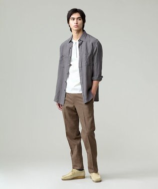 J.PRESS MEN 【ウォッシャブル可】コンフォートストレッチリネン スラックス ブラウン系