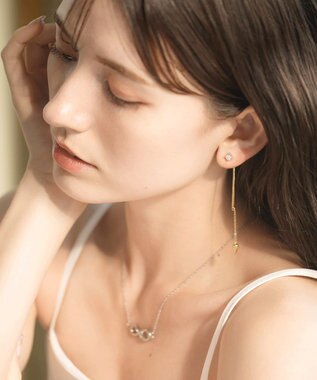 blancotokyo 【金属アレルギー対応】スクエアストーンバーピアス SUENO