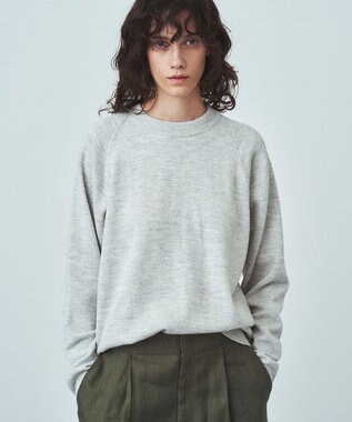 WOOL WASHI | クルーネックセーター - UNISEX, GRAY, 02