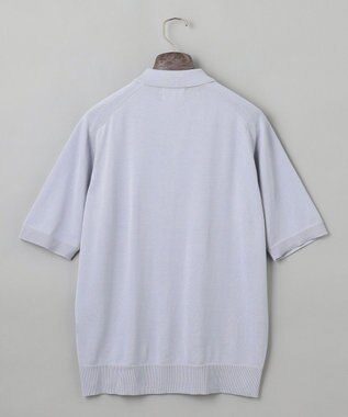 GOTAIRIKU GOLD LABEL/WEB&一部店舗限定【洗える】シーアイランドコットン ラグラン半袖ニットポロ サックスブルー系