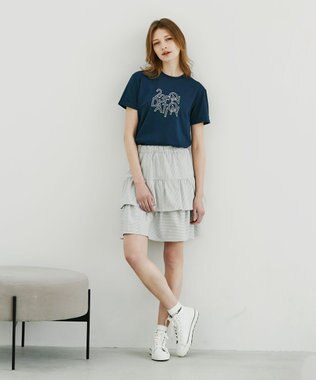 23区GOLF 【WOMEN】【23Fondation/WEB&一部店舗限定】ティアード スカート ライトグレー系2