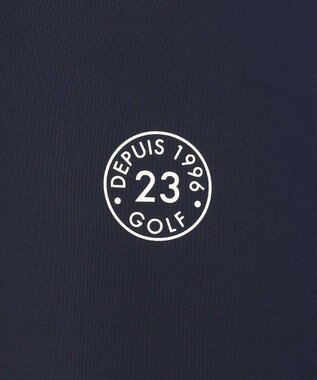 23区GOLF 【WOMEN】【吸水速乾・UVケア】袖ライン モックネックシャツ ネイビー系
