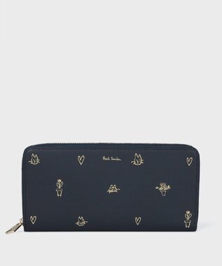 Paul Smith ミックスドゥードゥル ラウンドジップ 長財布 ネイビー