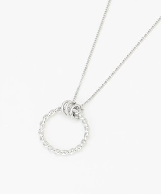 J.PRESS LADIES ツイストサークル ワントップ ネックレス シルバー系