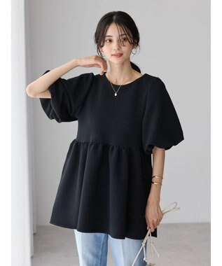 AMERICAN HOLIC ジャガードティアードカットプルオーバー Black