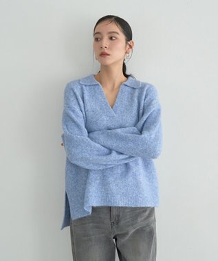 YECCA VECCA 襟付きVネックニット