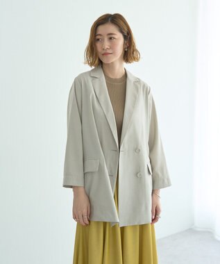 YECCA VECCA 【接触冷感】COOLシャツテーラードジャケット Gray Beige