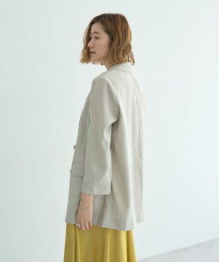 YECCA VECCA 【接触冷感】COOLシャツテーラードジャケット Gray Beige