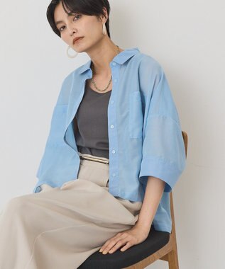 AMERICAN HOLIC 【先行予約】【WEB限定】Wポケットシアー半袖シャツ Light Blue