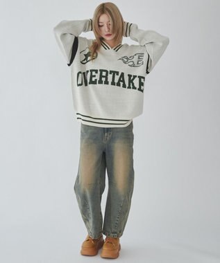 WEGO 【ユニセックス着用ITEM】ラインリブゲームロゴプルオーバー ホワイト