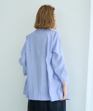 YECCA VECCA 【接触冷感】COOLシャツテーラードジャケット Blue