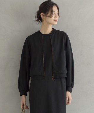 組曲 【ご好評につき追加生産！】ジョーゼットジャージー ブルゾン ブラック系