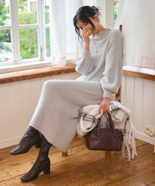 WEGO 【WEB限定/2025年秋冬新作】ニットワンピース グレー