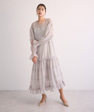 Green Parks ・Ｒａｉｌｍｅオーガンジーワンピース（インナーＯＰ Light Gray