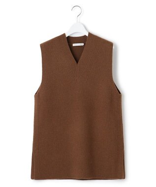 ICB 【洗える】ソフトカシミヤミックス ニットベスト コーヒー系