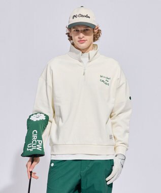 PW CIRCULUS 【MEN】ハーフジップ 裏毛スウェットトップス ゴルフ