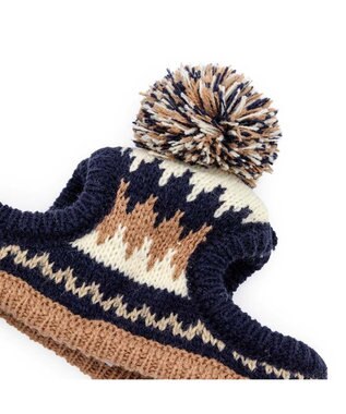 PET PARADISE ペットパラダイス ボンボン付き 男の子 ニット帽子 小型犬 ４Ｓ～３Ｓ/ＳＳ～Ｓ ブラック