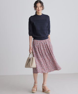 組曲 L 【先行予約・WEB限定】フラワーガーデンプリント スカート ベージュピンク系5