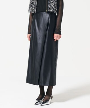 GRACE CONTINENTAL コーティングラップスカート ブラック