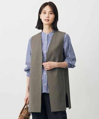 J.PRESS LADIES T/Rアルガンシルク ジレ ブラウン系