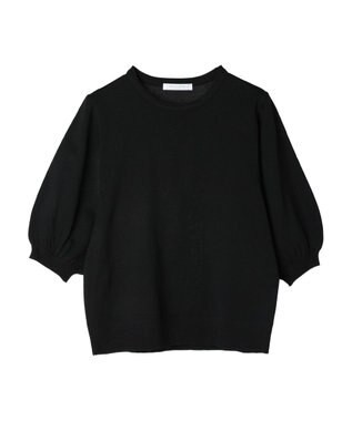 Green Parks パフ５分袖ニットプルオーバー Black