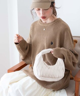 WEGO U.S. POLO ASSN.|別注畔編みニットプルオーバー ベージュ