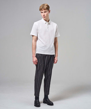 JOSEPH HOMME 【新素材】ドットエアーリバーシブル ドロスト付タック入りテーパードパンツ / PEGG TUCK ブラック系1