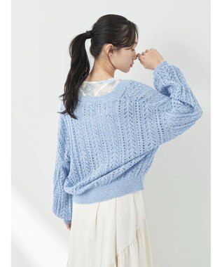 earth music&ecology スラブヤーンスカシカーディガン Sax