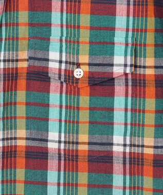 J.PRESS MEN 【J.PRESS ORIGINALS】Indian Madras Regular half Sleeve Shirt / Baggy-Fit グリーン系3