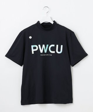 PW CIRCULUS 【吸水速乾 / UV遮蔽率99% UVカット / ストレッチ】【MEN】バックメッシュポケットモックT ゴルフ ブラック系