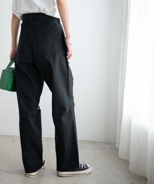 WEGO ヘビークラッシュローライズパンツ ブラック