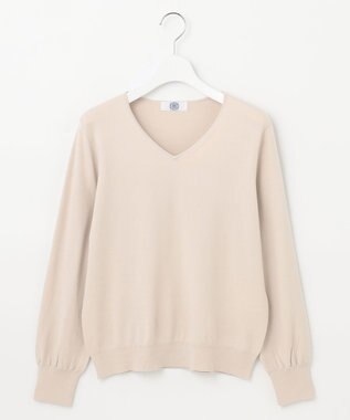 J.PRESS LADIES L 【洗える】PRINCE Vネック ニット ベージュ系