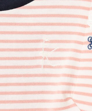 組曲 KIDS 【110-140㎝】リボンボーダー トップス ピンク系1