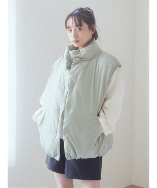 earth music&ecology パファーベスト Light Green