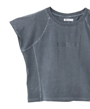 CRAFT STANDARD BOUTIQUE ヴィンテージ加工ロゴプリントノースリーブＰＯ Black