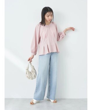 earth music&ecology ペプラムブラウス Pink