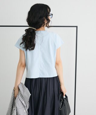 CRAFT STANDARD BOUTIQUE ヴィンテージ加工ロゴプリントノースリーブＰＯ Sax