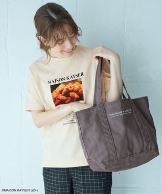 ANY 【MAISON KAYSERコラボ】フォトプリント半袖Tシャツ アイボリー×クロワッサン