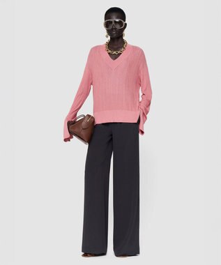 JOSEPH クリンクルリブ　Vネックニット Blush
