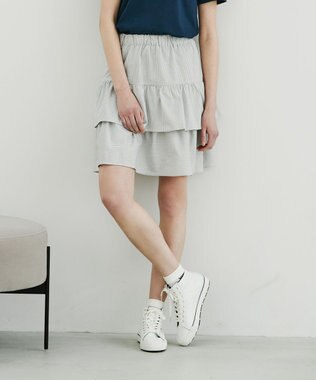 23区GOLF 【WOMEN】【23Fondation/WEB&一部店舗限定】ティアード スカート ライトグレー系2